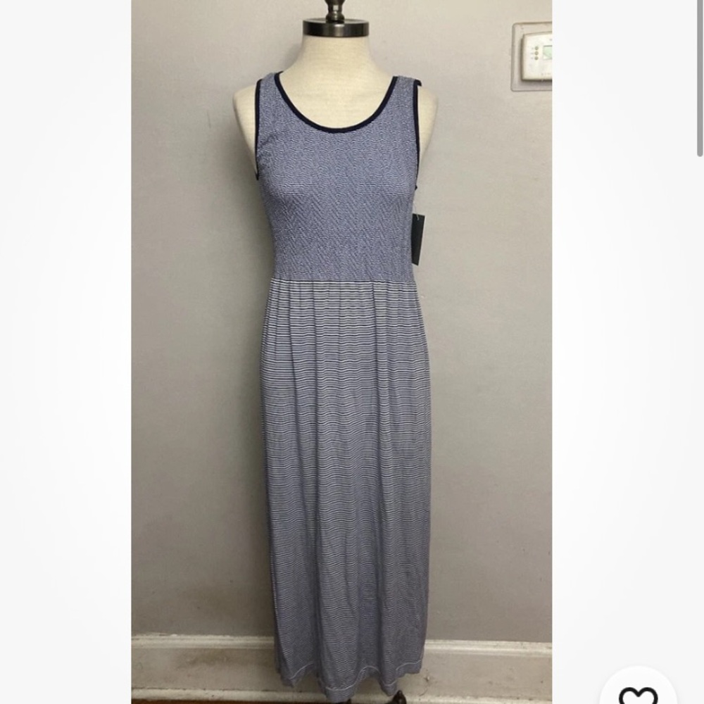 5-5 Lark + Grey Long Dress Womens Large XL Striped Strapless Stretch NWT